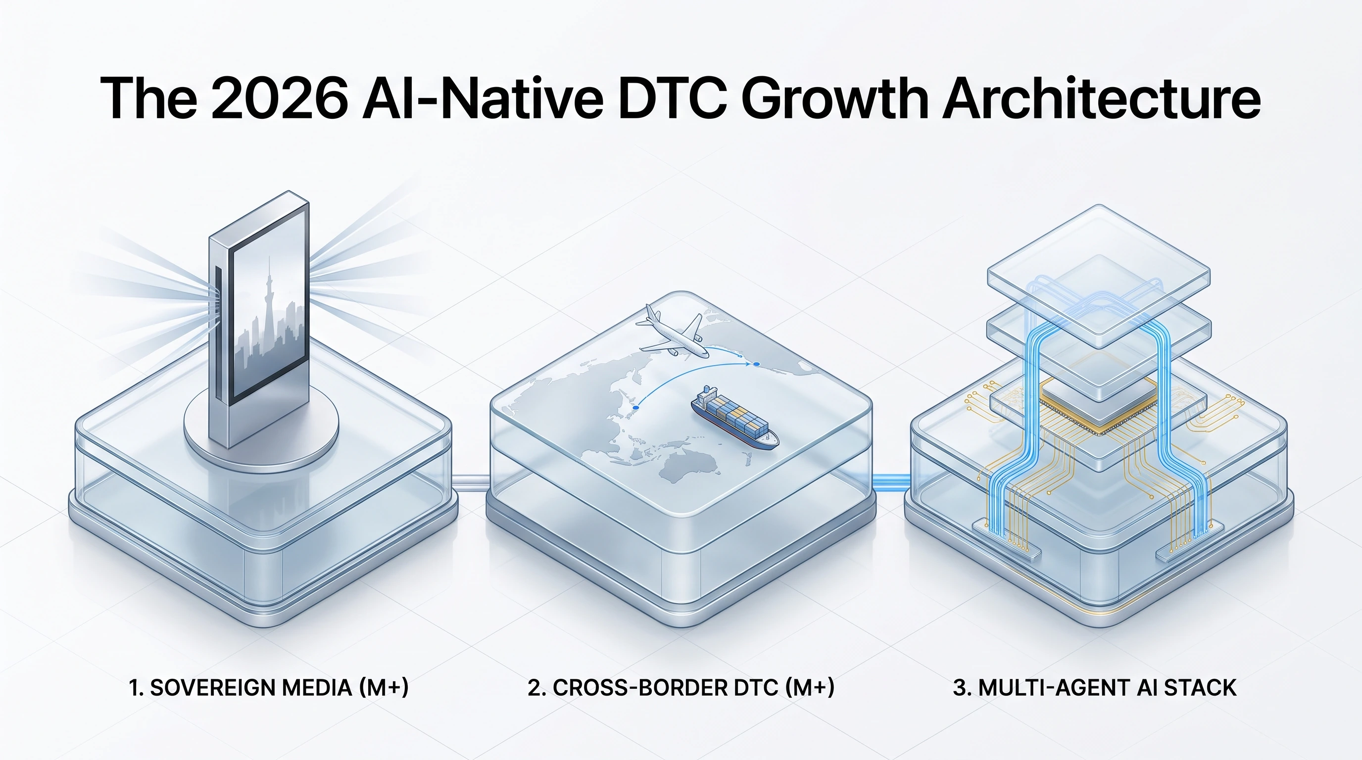 The 2026 AI-Native DTC Growth Architecture: Sovereign Media, Global Cross-Border Supply Chains, and Autonomous Multi-Agent Systems